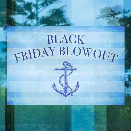 CGSignLab | Black Friday Blowout -Stripes Stripes נצמד חלון | 30 x20